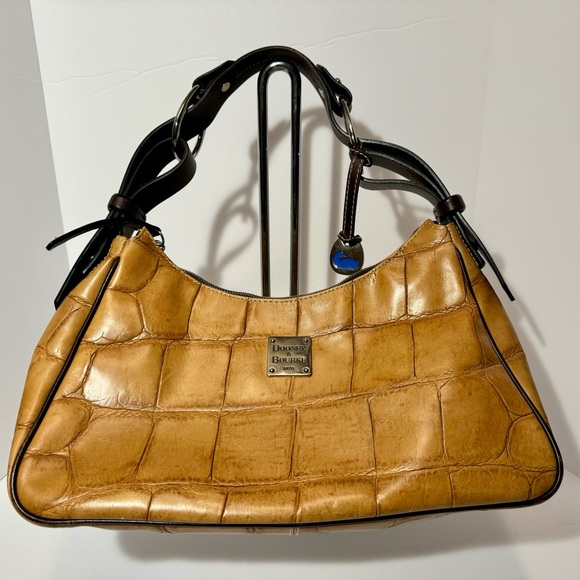 VTG Dooney & Bourke Crocodile shoulder bag with blue bag charm - Picture 3 of 7